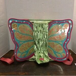 American Girl Doll‎ Butterfly Backpack Carrier Metallic Green Glitter Wings